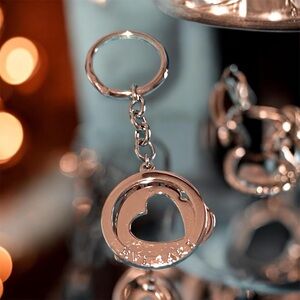 Silver 925 Heart Cutout Keychain - Elegant Home Accent
